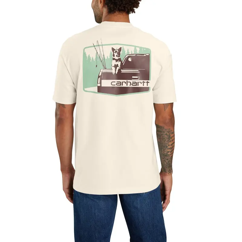 Carhartt Men's Loose Fit Heavyweight Short Sleeve Pocket Dog Graphic Tee 1
