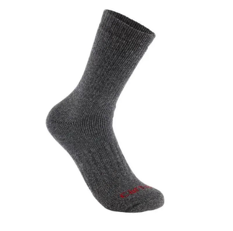 Carhartt Men's Midweight Synthetic Wool Blend Colorblock Crew Sock 2 Pack 2