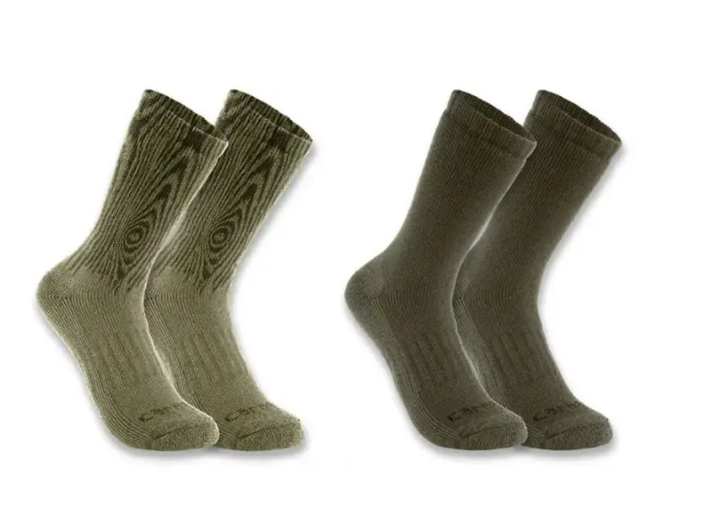 Carhartt Men's Midweight Synthetic Wool Blend Crew Sock 2 Pack 1