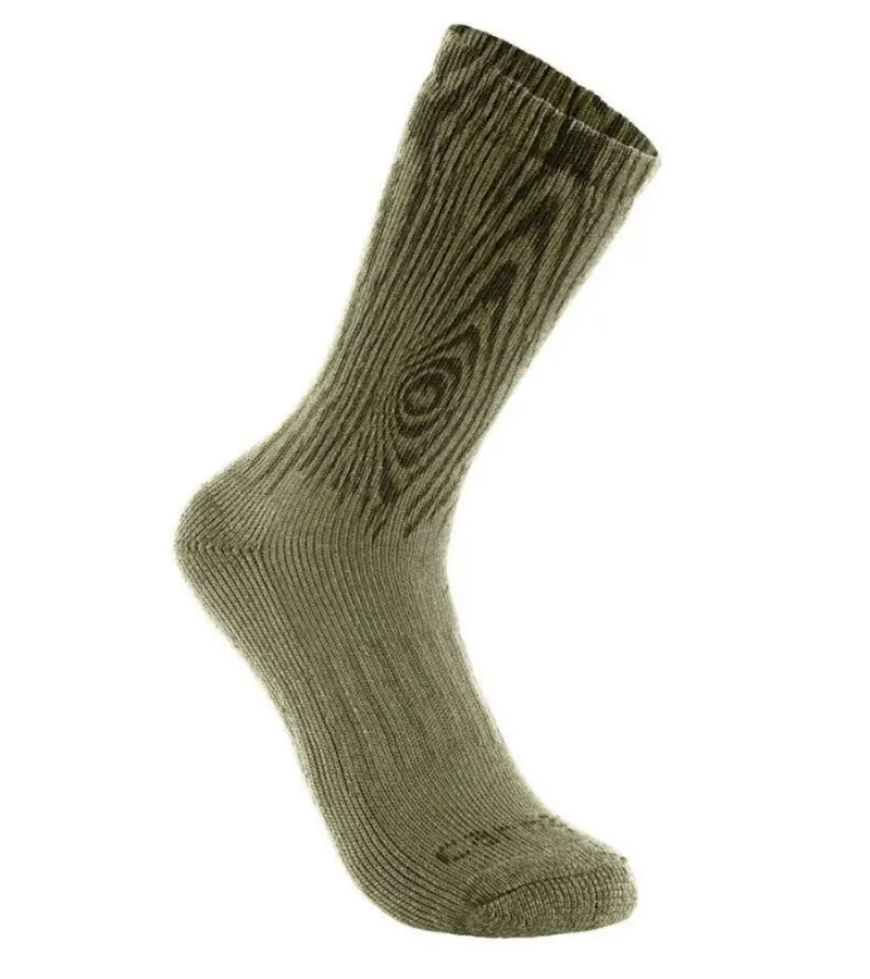 Carhartt Men's Midweight Synthetic Wool Blend Crew Sock 2 Pack 2
