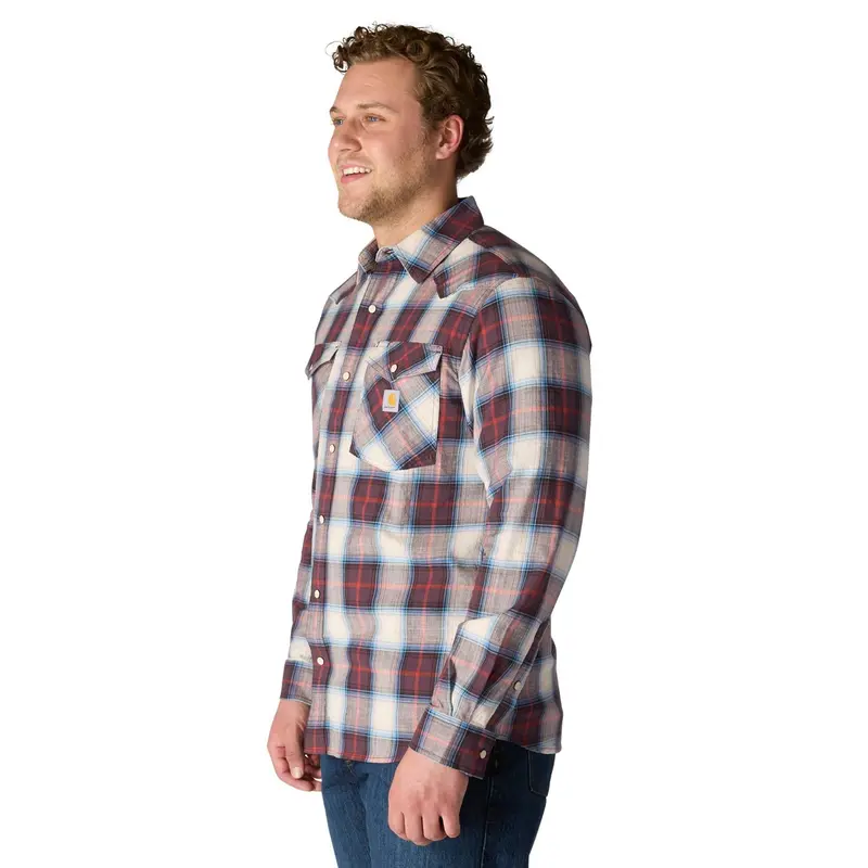 Carhartt Men's Montana Relaxed Fit Lightweight Snap-Front Long Sleeve Plaid Shirt 2