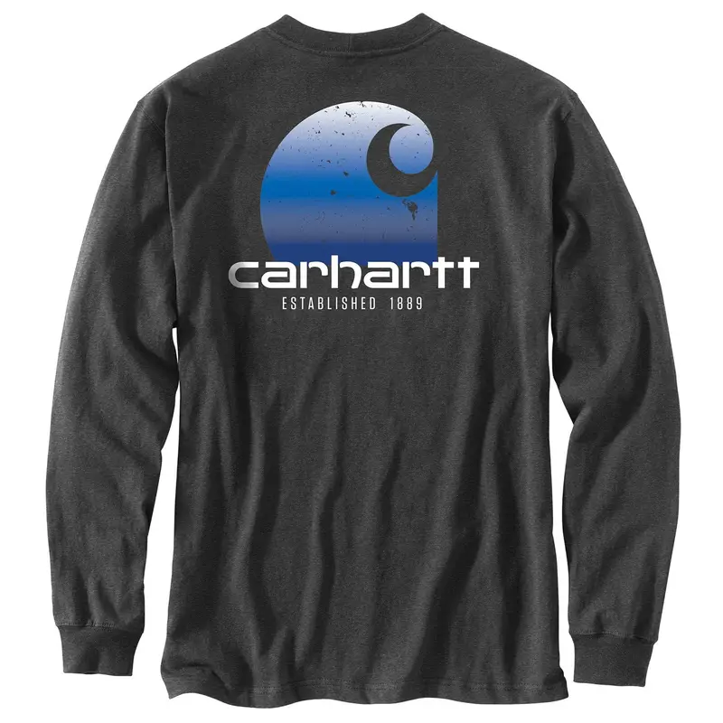 Carhartt Men's Relaxed Fit Heavyweight Pocket "C" Graphic Long Sleeve T-Shirt 1