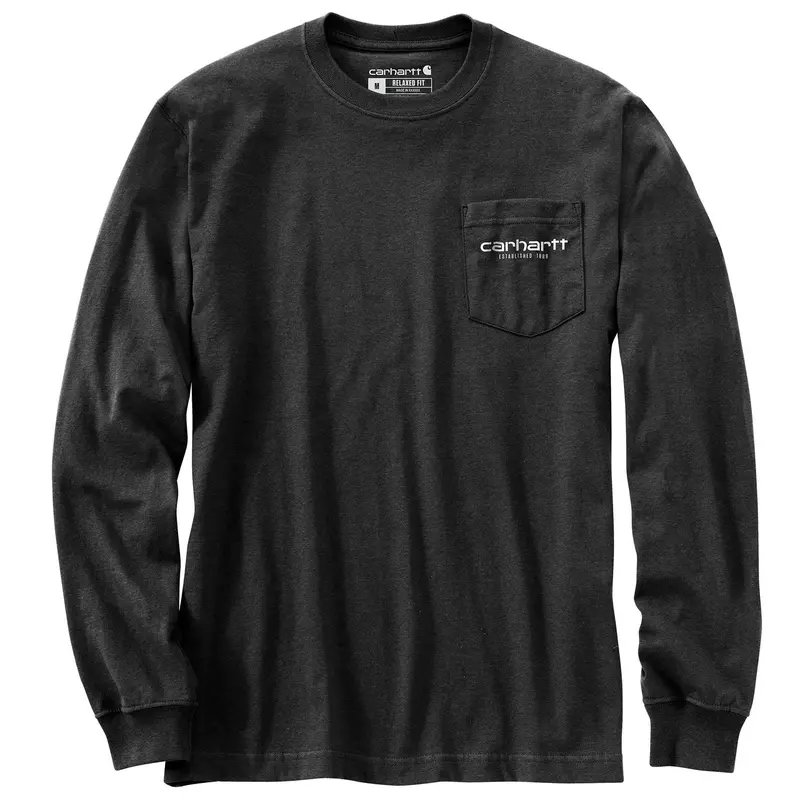 Carhartt Men's Relaxed Fit Heavyweight Pocket "C" Graphic Long Sleeve T-Shirt 2