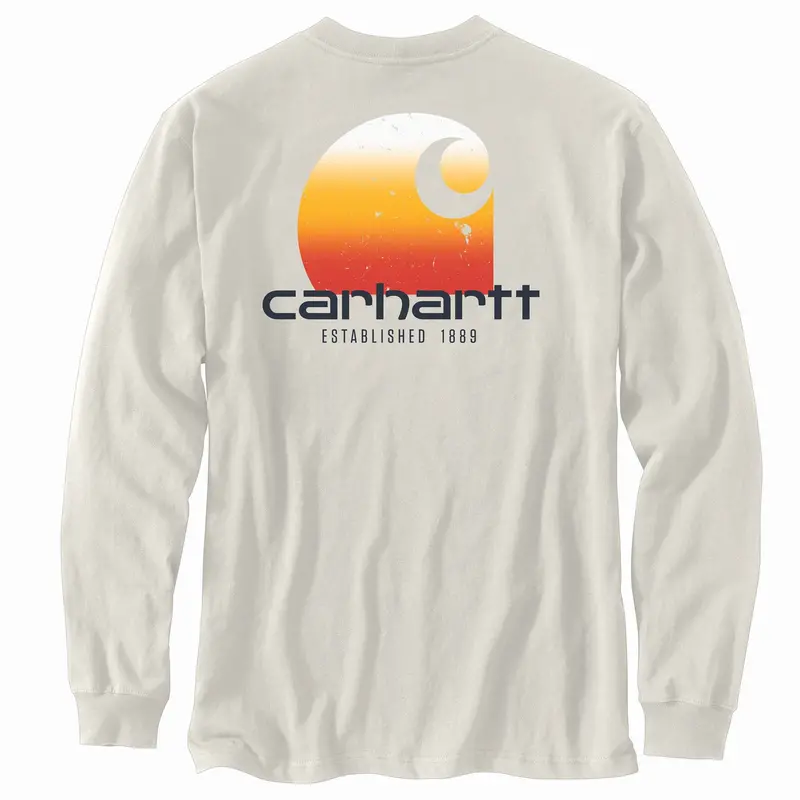 Carhartt Men's Relaxed Fit Heavyweight Pocket "C" Graphic Long Sleeve T-Shirt 3