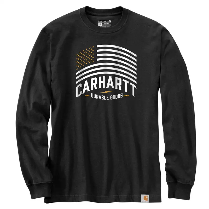 Carhartt Men's Relaxed Fit Midweight Flag Graphic Long Sleeve T-Shirt 1