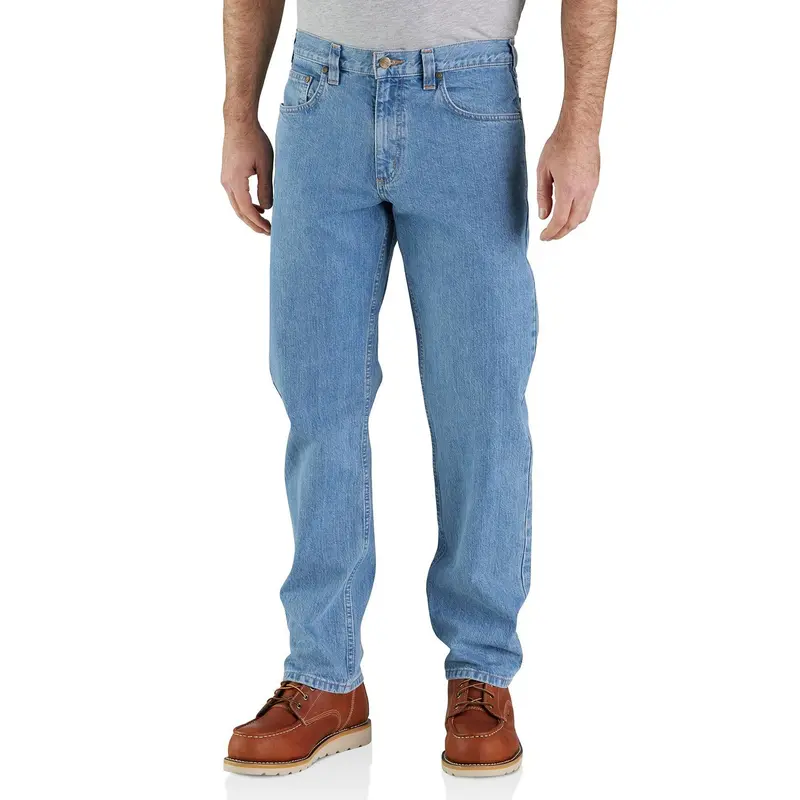 Carhartt Men’s Relaxed Fit Straight Leg Jean – 5-Pocket Work Denim
