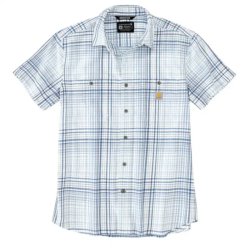 Carhartt Men's Rugged Flex Lightweight Button-Down Short Sleeve Plaid Shirt 1