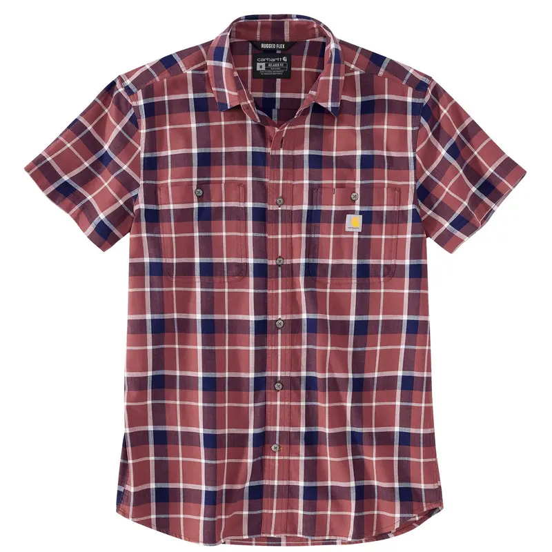 Carhartt Men's Rugged Flex Lightweight Button-Down Short Sleeve Plaid Shirt 3