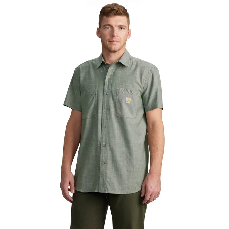 Carhartt Men's Rugged Flex Relaxed Fit Button-Down Short Sleeve Work Shirt 4