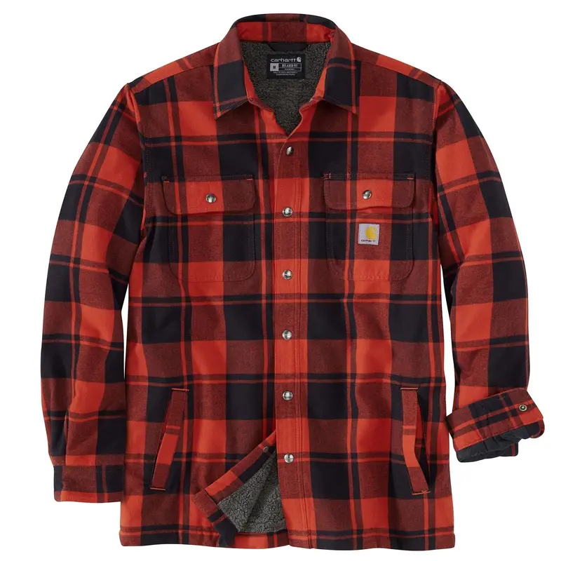 Carhartt Men’s Sherpa-Lined Snap-Up Flannel Shirt