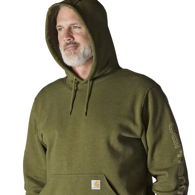 Carhartt Men's Signature Logo Hooded Pullover Sweatshirt 32