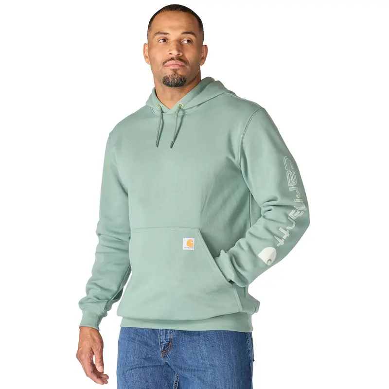 Carhartt Men's Signature Logo Hooded Pullover Sweatshirt 35