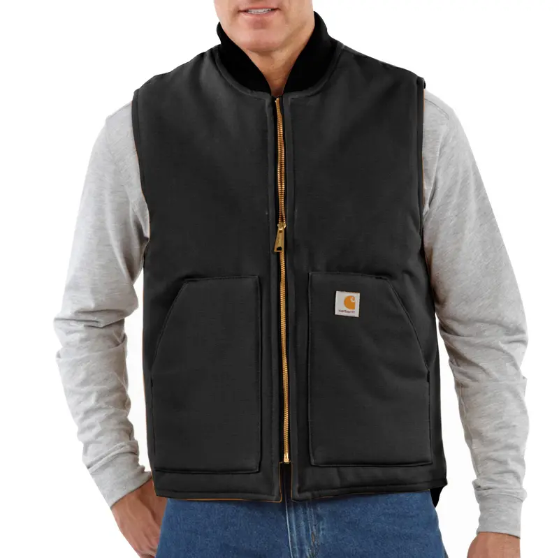Carhartt Men's V01 Relaxed Fit Firm Duck Insulated Zip Vest 1