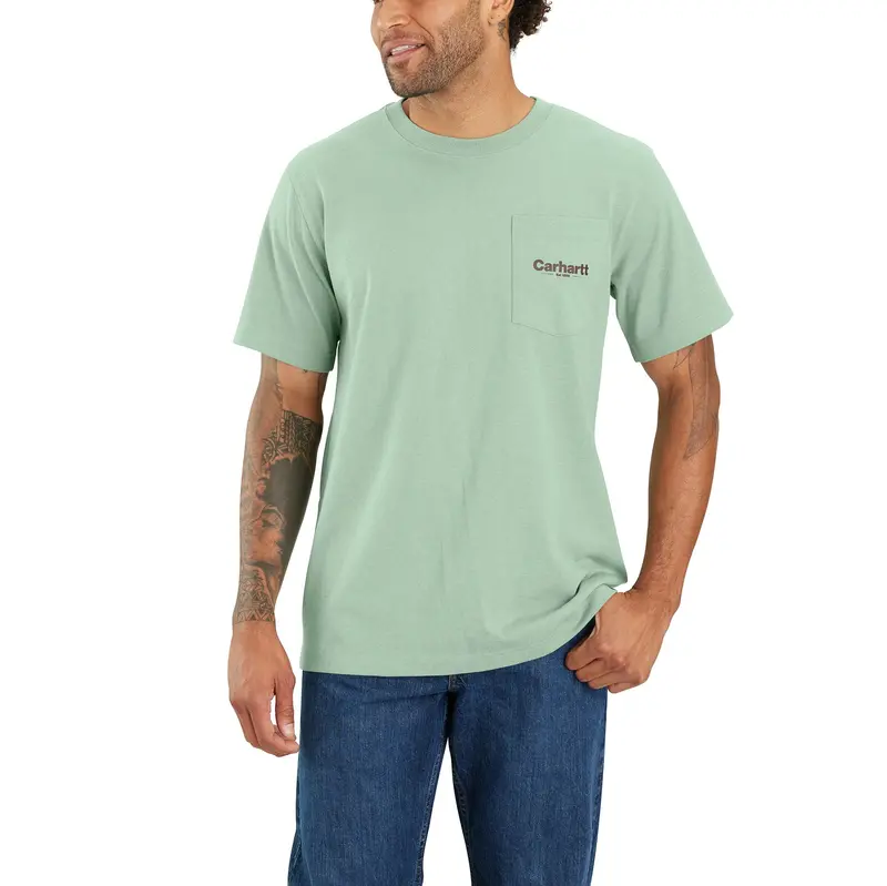 Carhartt Relaxed-Fit Heavyweight Short-Sleeve Pocket Line Graphic T-Shirt
