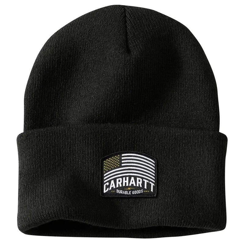 Carhartt Unisex Knit Flag Patch Beanie 1