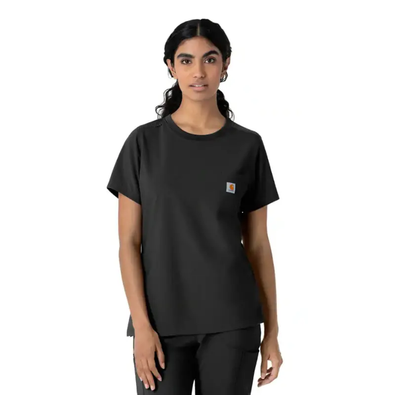 Carhartt Women's Cross Flex Crewneck Pocket Short Sleeve Scrub Top 1