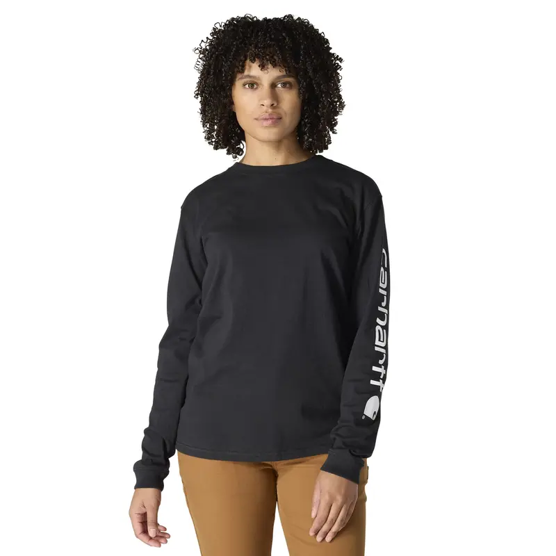 Carhartt Women's Dearborn Loose Logo Long Sleeve T-Shirt 1