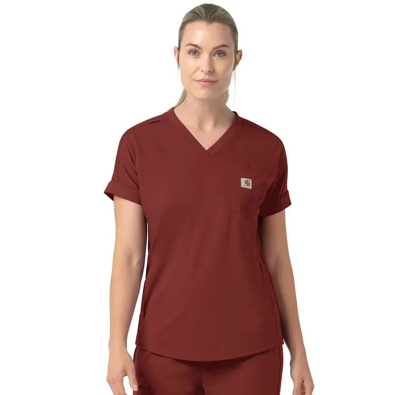 Carhartt Women's Force Cross-Flex Knit V-Neck Scrub Top 1