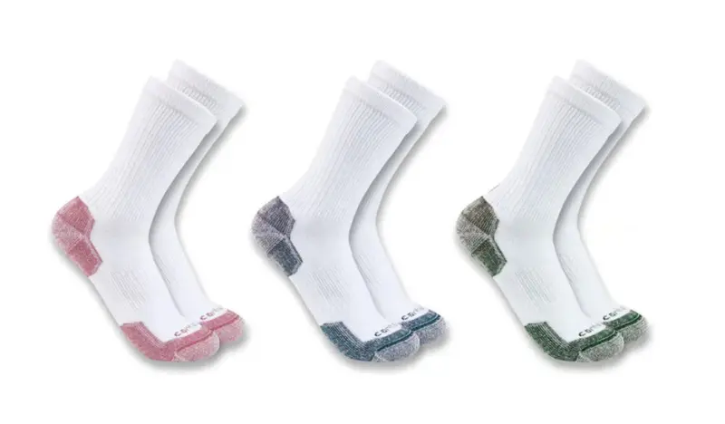 Carhartt Women’s Midweight Cotton-Blend Crew Socks (3-Pack)