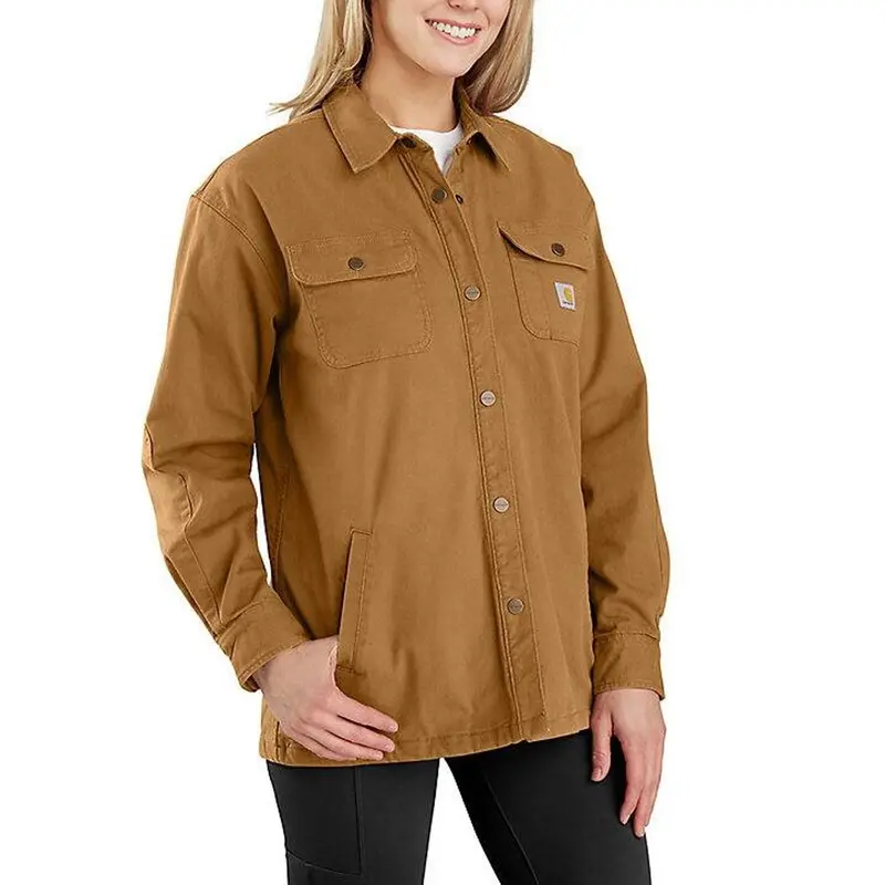 Carhartt Women's Rugged Flex Canvas Fleece-Lined Shirt Jac 1