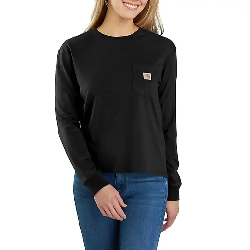 Carhartt Women's Tencel Loose Fit Lightweight Crewneck Pocket Long Sleeve T-Shirt 2