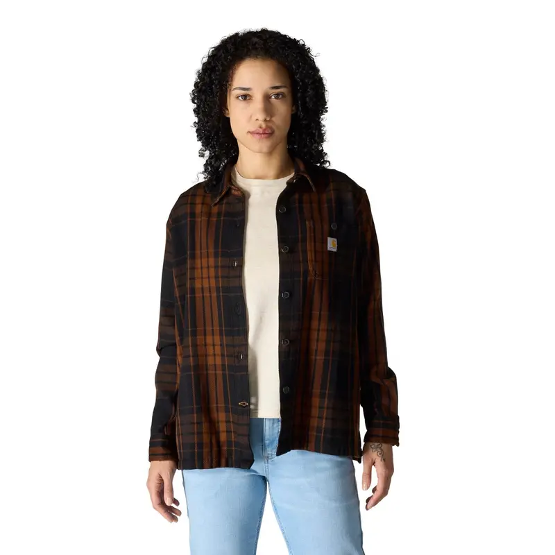Carhartt Women's Tencel™ Loose Fit Twill Plaid Long Sleeve Work Shirt 13