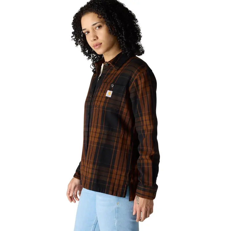 Carhartt Women's Tencel™ Loose Fit Twill Plaid Long Sleeve Work Shirt 14