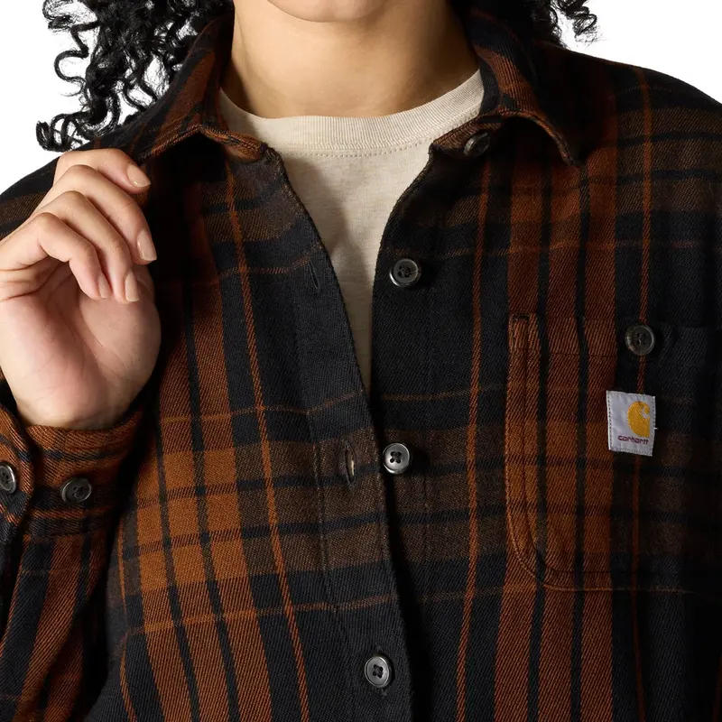 Carhartt Women's Tencel™ Loose Fit Twill Plaid Long Sleeve Work Shirt 15