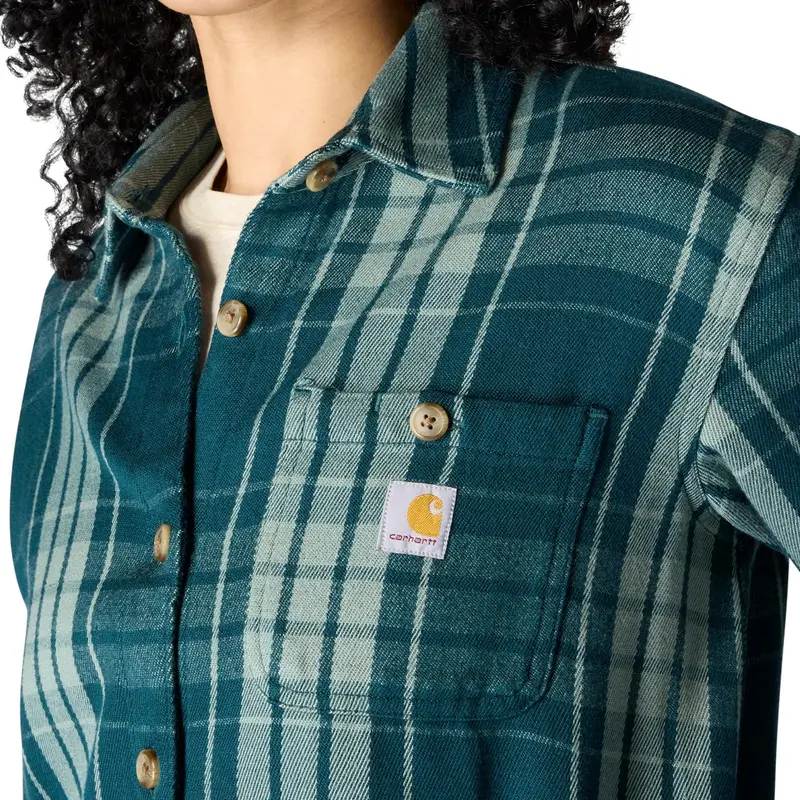 Carhartt Women's Tencel™ Loose Fit Twill Plaid Long Sleeve Work Shirt 3
