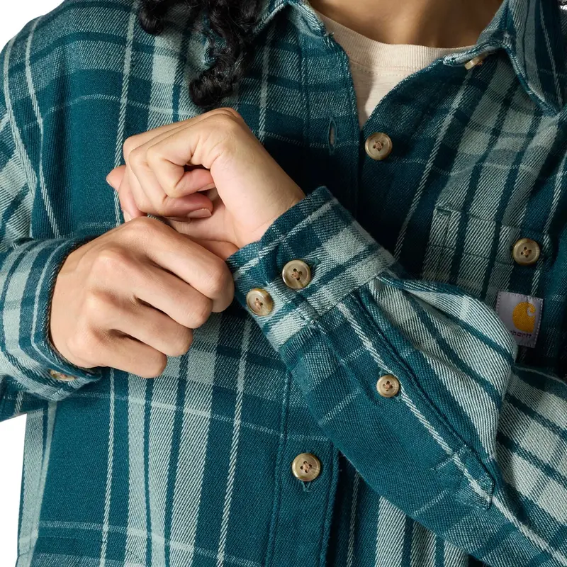 Carhartt Women's Tencel™ Loose Fit Twill Plaid Long Sleeve Work Shirt 4