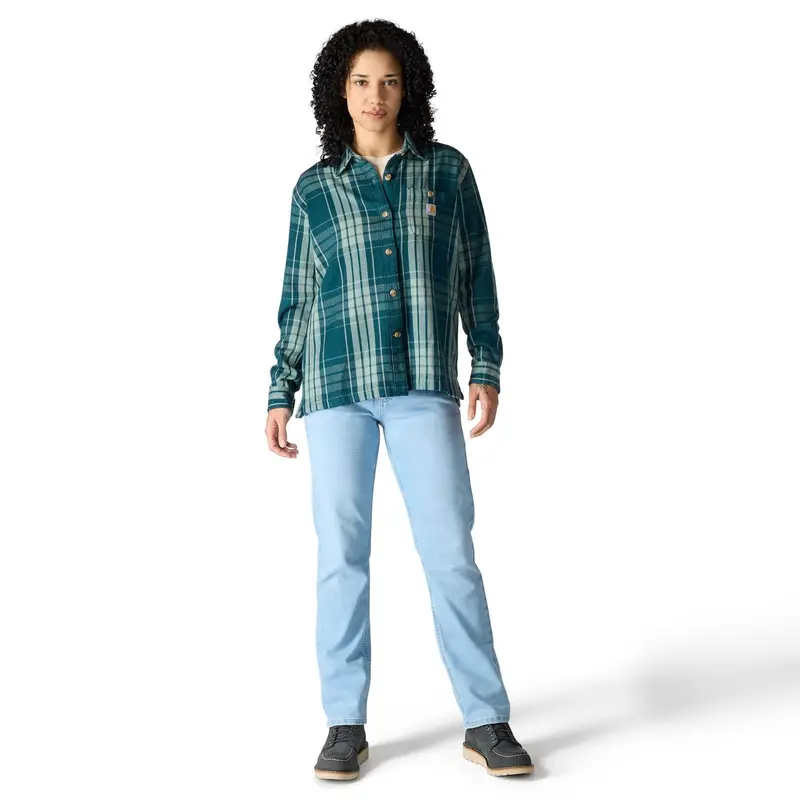 Carhartt Women's Tencel™ Loose Fit Twill Plaid Long Sleeve Work Shirt 6