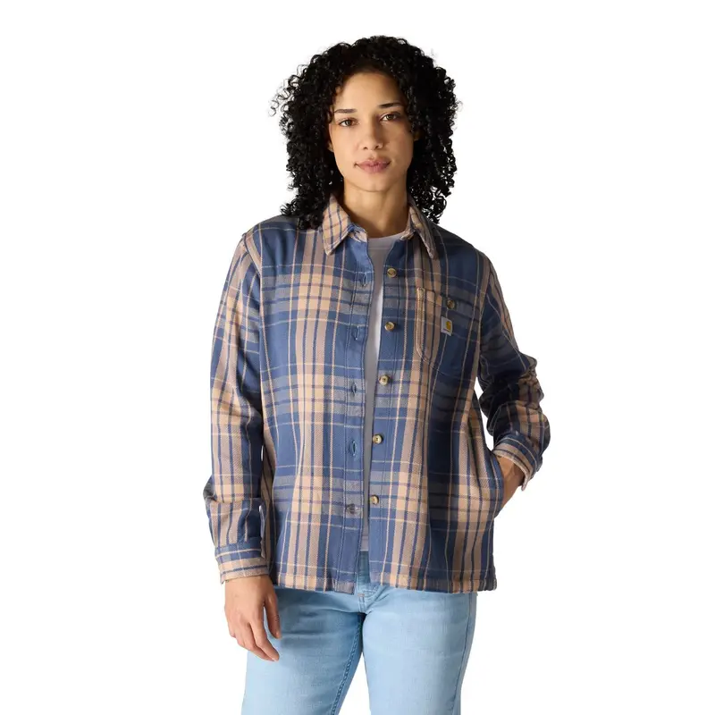 Carhartt Women's Tencel™ Loose Fit Twill Plaid Long Sleeve Work Shirt 7