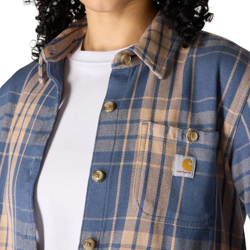 Carhartt Women's Tencel™ Loose Fit Twill Plaid Long Sleeve Work Shirt 9