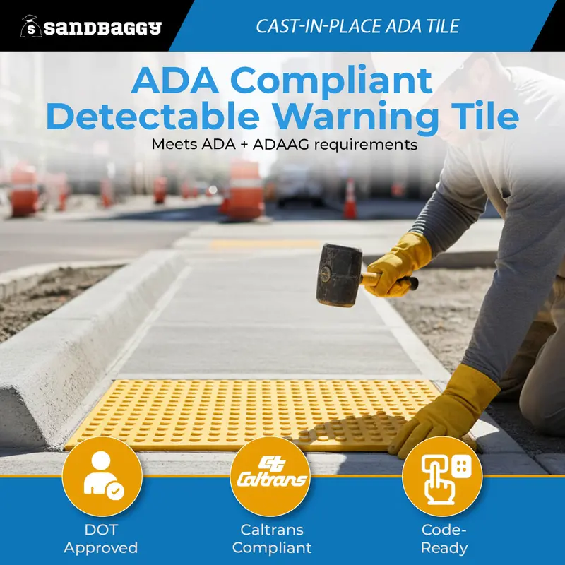 Cast-In-Place Ada Tile (24" X 60") - Usa Made Truncated Domes 4
