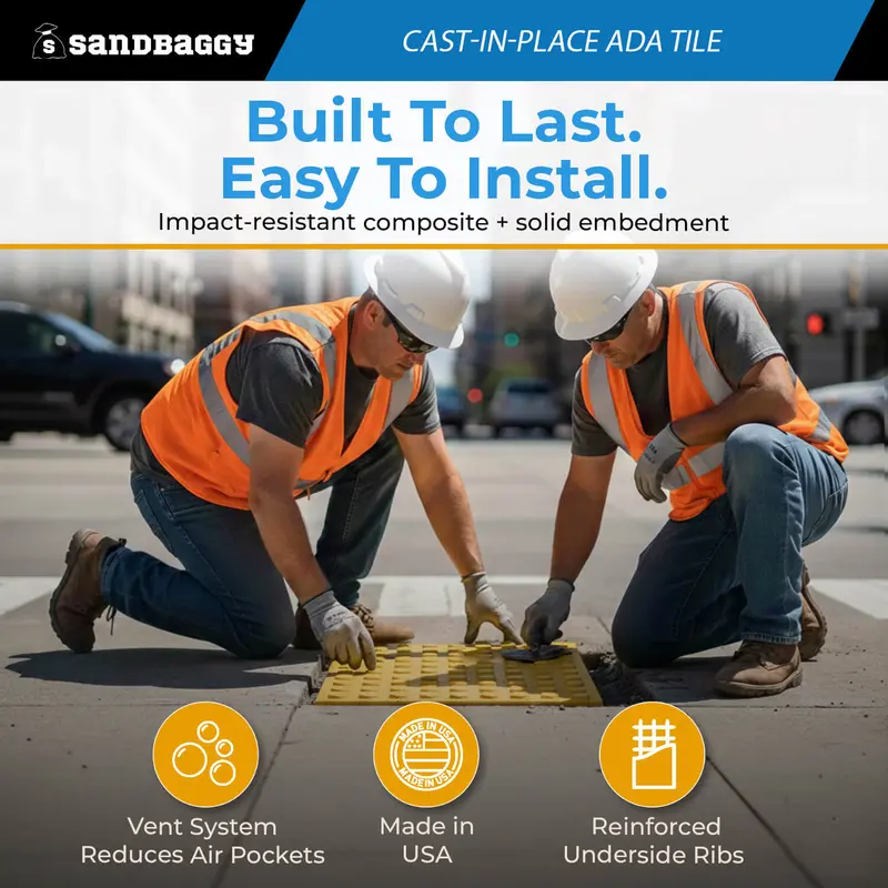 Cast-In-Place Ada Tile (24" X 60") - Usa Made Truncated Domes 6