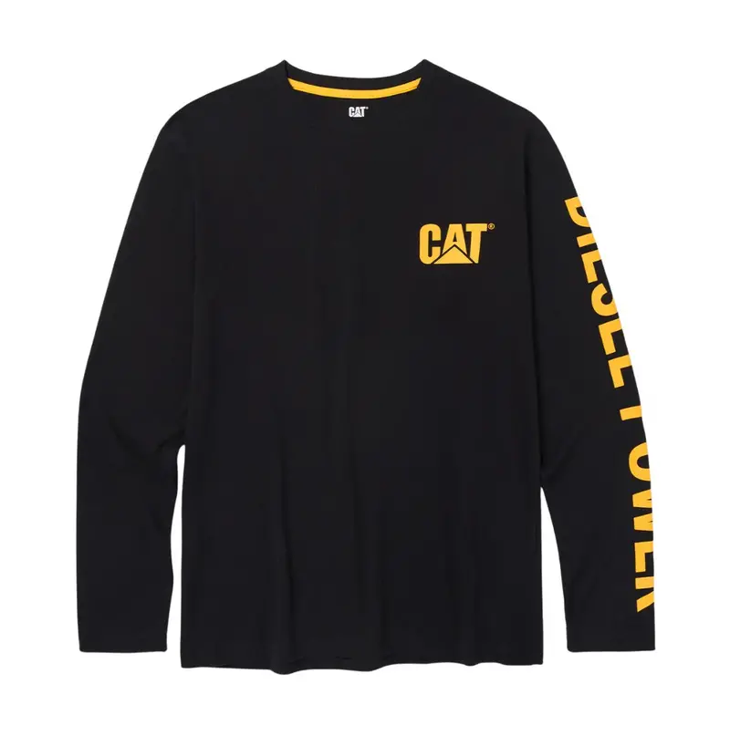 Cat Diesel Power Men's Long Sleeve Work T-Shirt 1010042 - Black 1