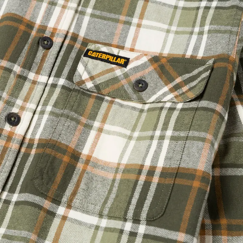 Cat Men's Button-Up Long Sleeve Flannel Work Shirt 3