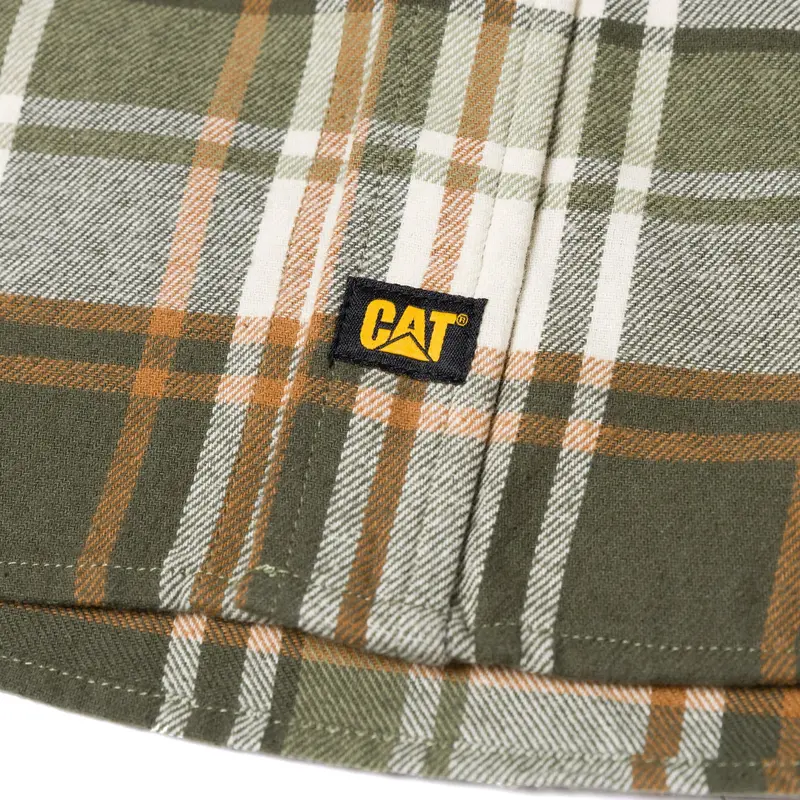 Cat Men's Button-Up Long Sleeve Flannel Work Shirt 5