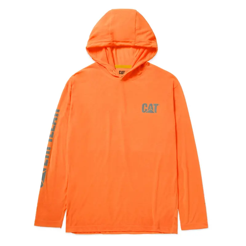 Cat Men's Hi-Vis Upf Hooded Long Sleeve T-Shirt 10