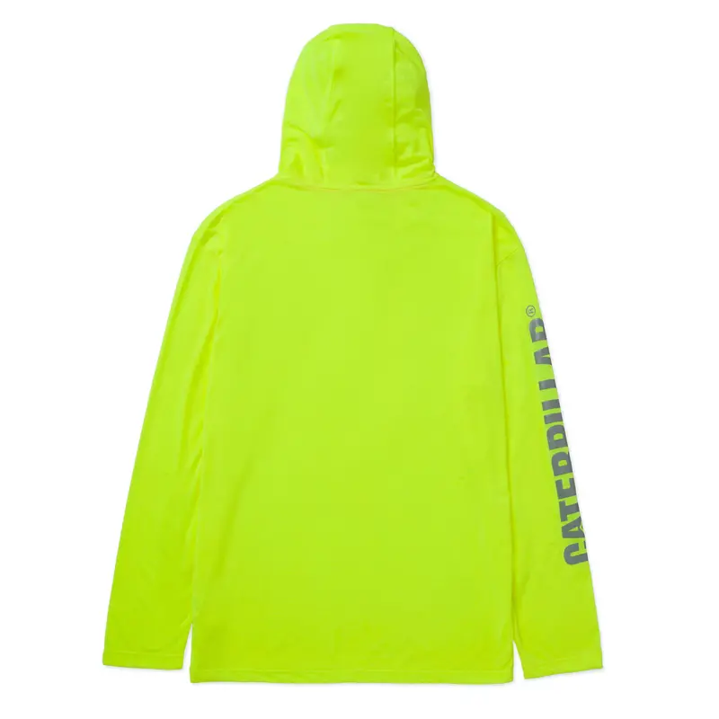 Cat Men's Hi-Vis Upf Hooded Long Sleeve T-Shirt 5