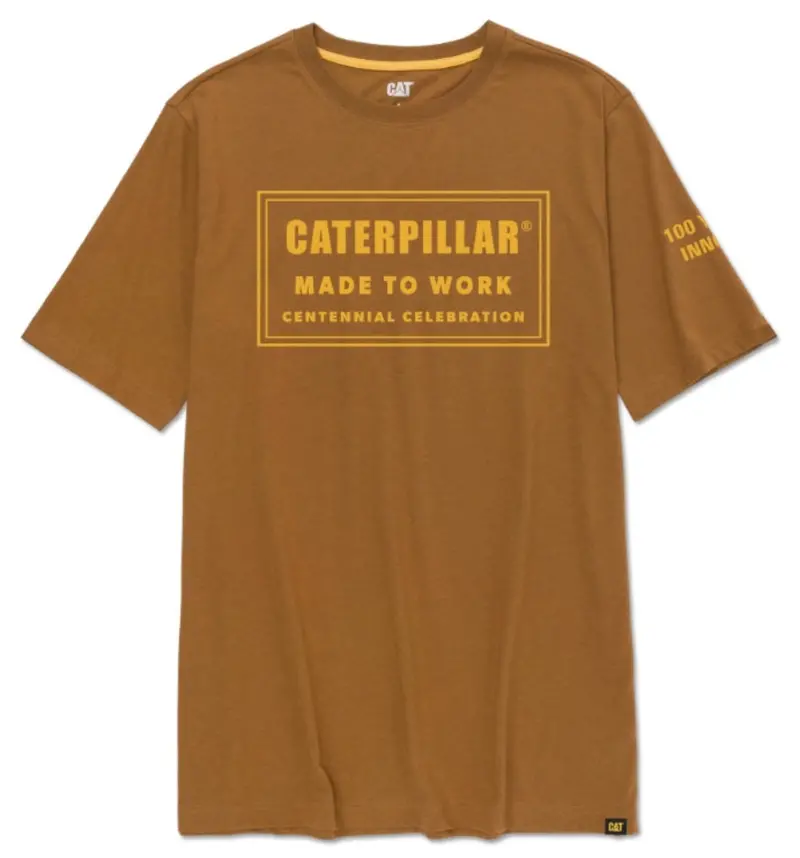 Cat Men's Made To Work Centennial Graphic Short Sleeve T-Shirt 1