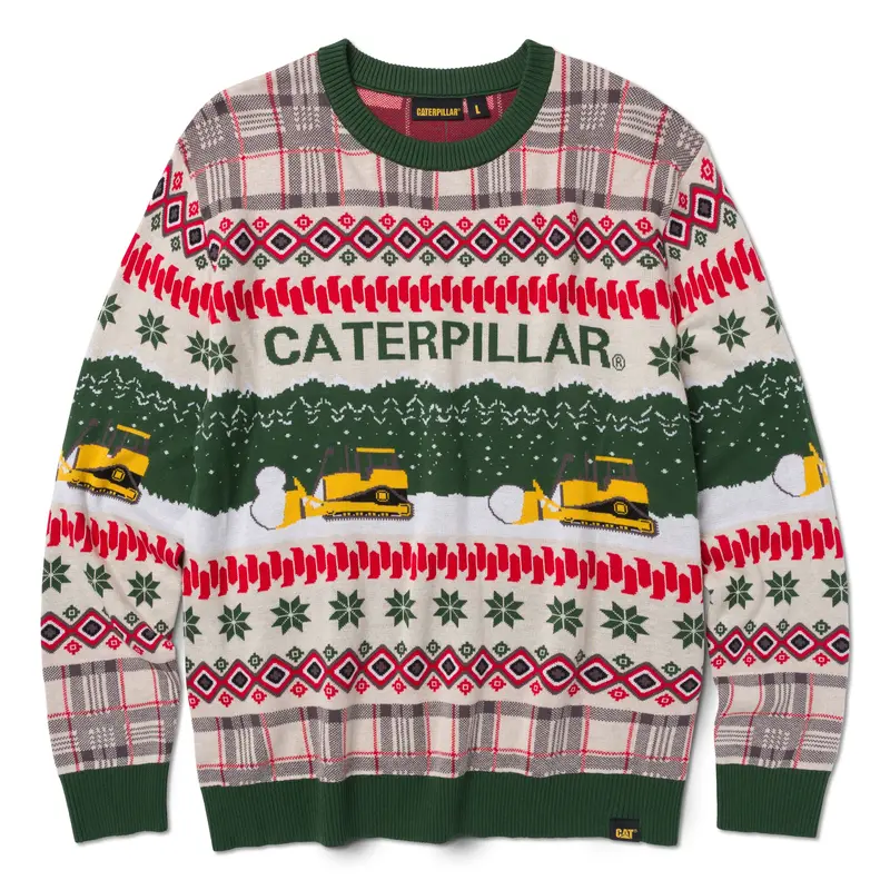 Cat Snowdozer Graphic Christmas Sweater 1