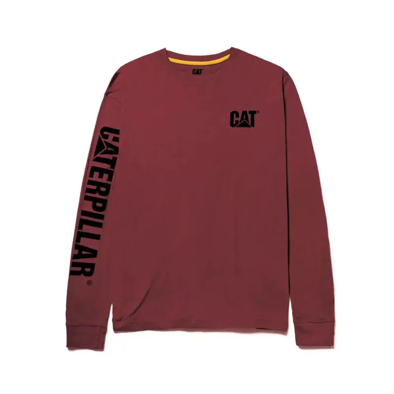 Cat Trademark Banner Long Sleeve Work Shirt 1510034 - Brick Heather 1