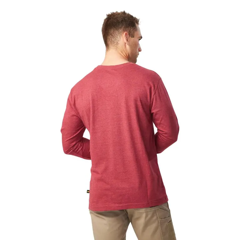 Cat Trademark Banner Long Sleeve Work Shirt 1510034 - Brick Heather 2