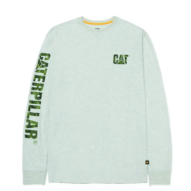 Cat Trademark Banner Long Sleeve Work Shirt 1510034 - Cream Heather 1