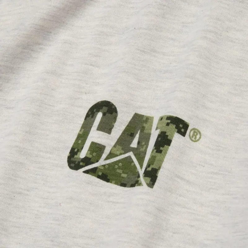 Cat Trademark Banner Long Sleeve Work Shirt 1510034 - Cream Heather 2