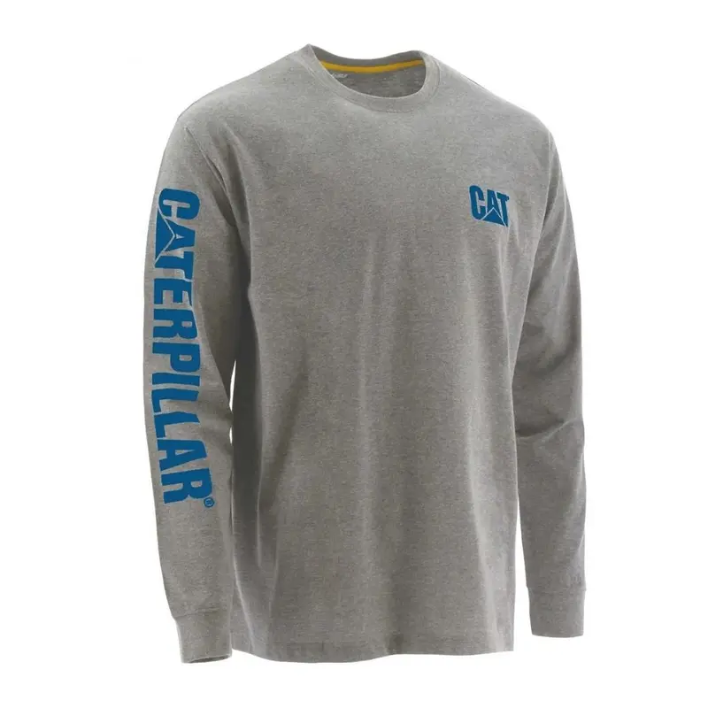 Cat Trademark Banner Long Sleeve Work Shirt - Grey 1510034 2