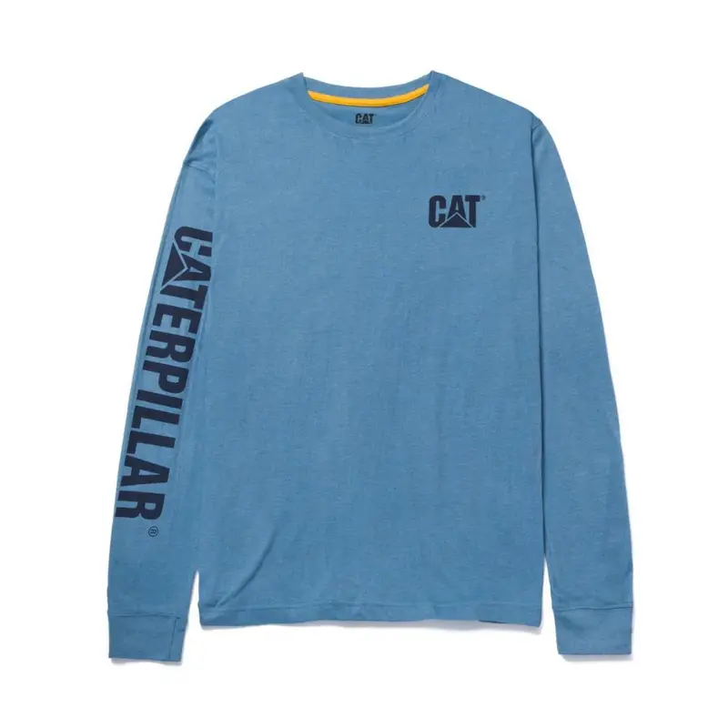 Cat Trademark Banner Long Sleeve Work Shirt - Heather Blue 1510034 1