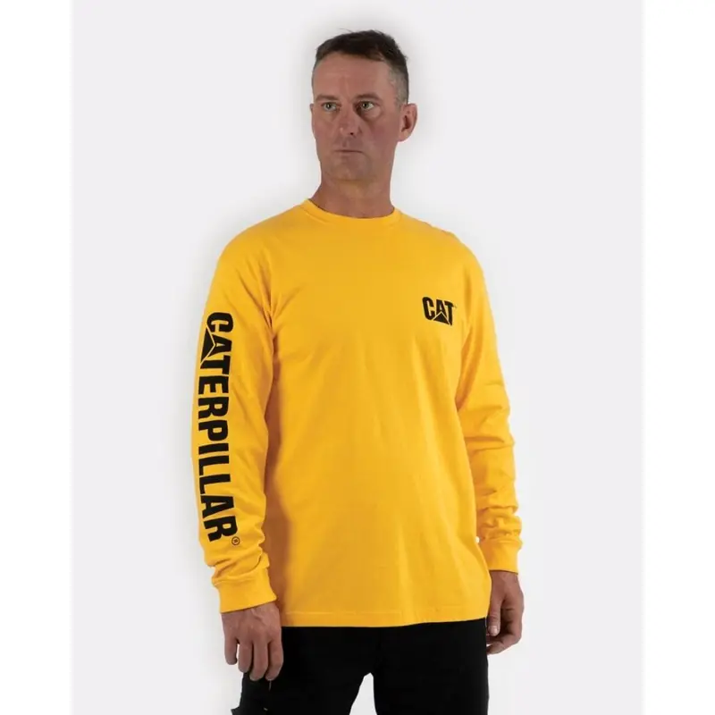 Cat Trademark Banner Long Sleeve Work Shirt - Yellow 1510034 1