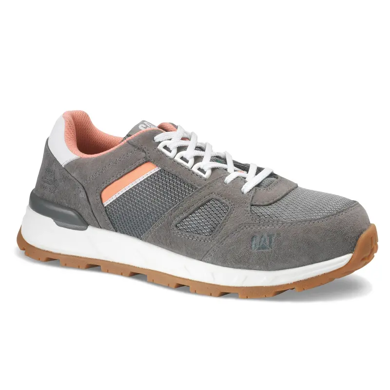Cat Woodward Women's Steel Toe Work Sneaker - Leather Grey 1